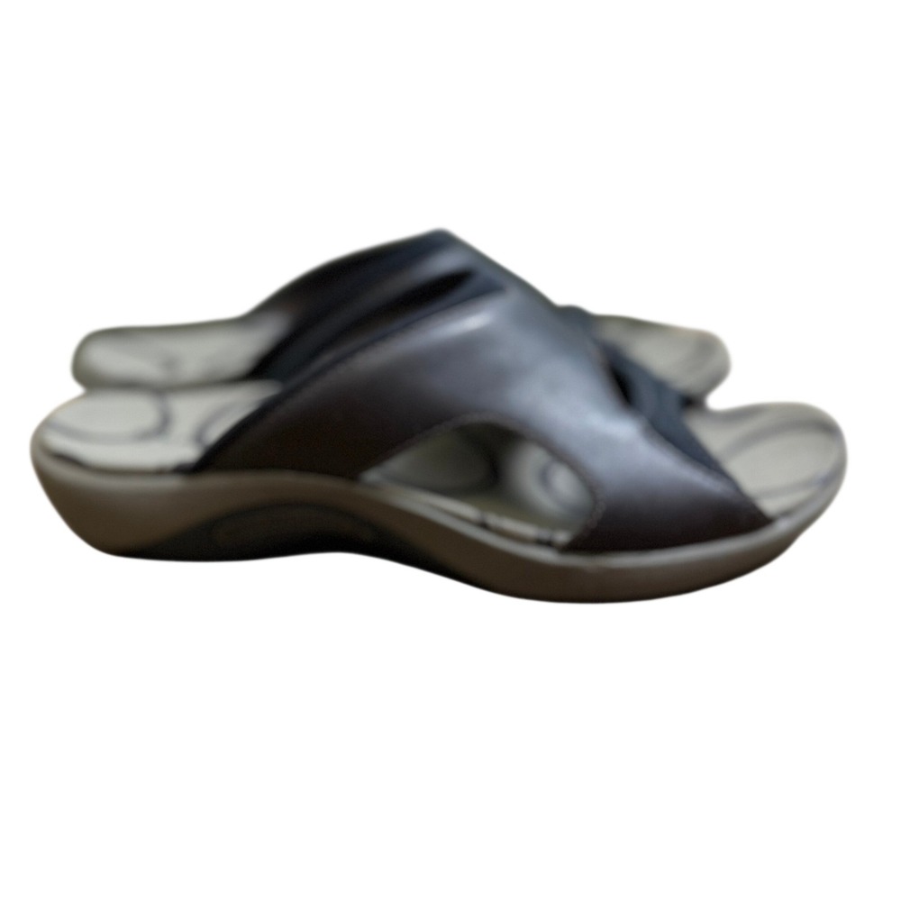 Merrell QForm Women Brown Leather Slide Sandals Comfort Walking Shoes D512820